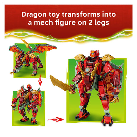 Lego Ninjago Wyldfyre, il drago mecha trasformante giocattolo per bambini 71868
