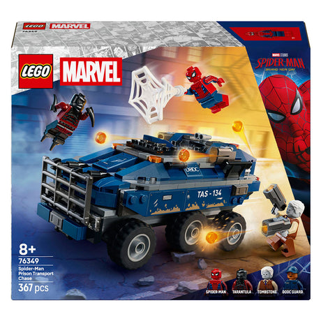Lego ! Marvel Spider-Man kit di costruzione per l'inseguimento del trasporto in prigione per bambini 76349