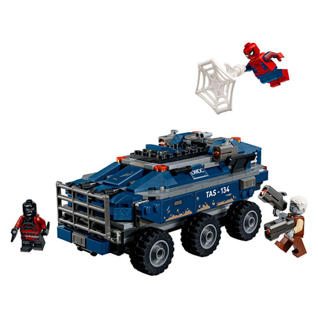 Lego ! Marvel Spider-Man kit di costruzione per l'inseguimento del trasporto in prigione per bambini 76349