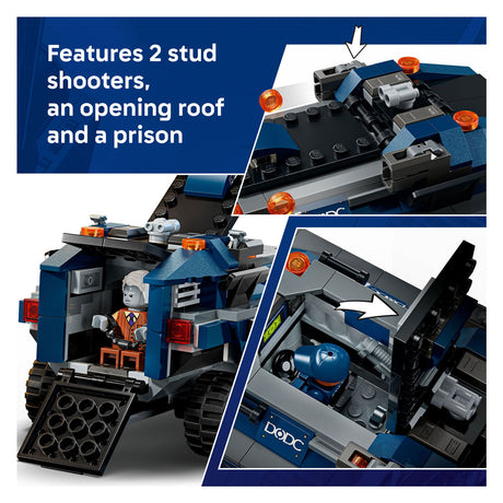 Lego ! Marvel Spider-Man kit di costruzione per l'inseguimento del trasporto in prigione per bambini 76349