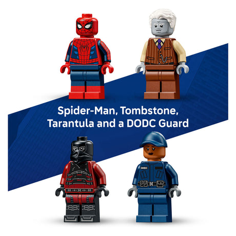 Lego ! Marvel Spider-Man kit di costruzione per l'inseguimento del trasporto in prigione per bambini 76349