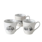 Boltze Home Jumbo Mug Vanlife Camper con testo - 480 ml bianco grigio