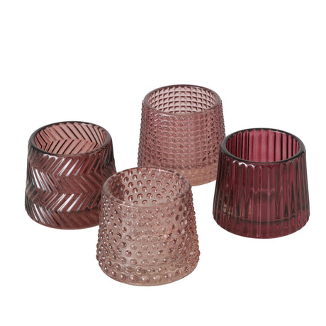Boltze portacandela per la casa in vetro sabena rosa h7cm l8cm rosa chiaro rosa scuro disponibile in diversi modelli