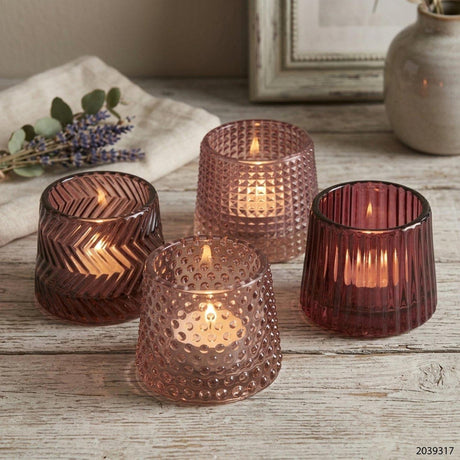 Boltze portacandela per la casa in vetro sabena rosa h7cm l8cm rosa chiaro rosa scuro disponibile in diversi modelli