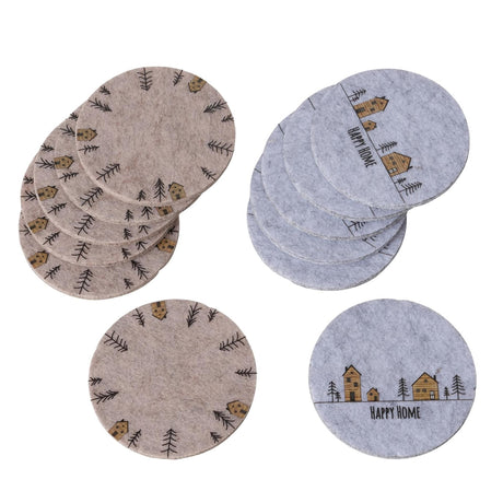 Boltze Home Set sottobicchieri in feltro di legno 6 pezzi