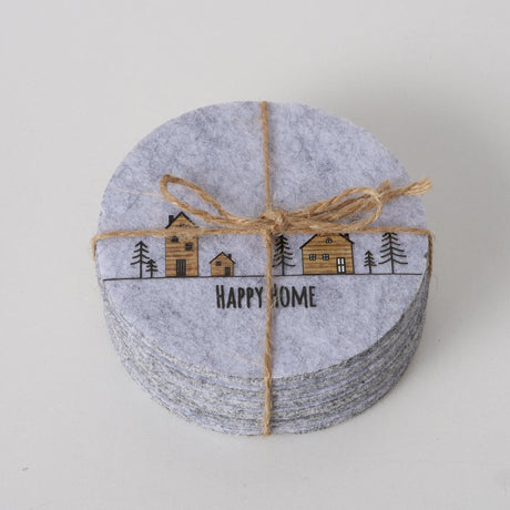 Boltze Home Set sottobicchieri in feltro di legno 6 pezzi