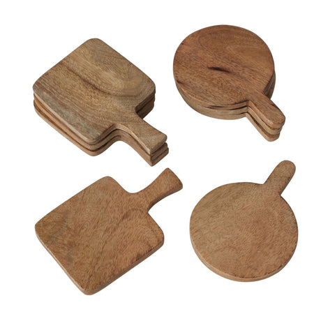 Boltze Home Sottobicchieri in legno a forma di tagliere 4 pz.