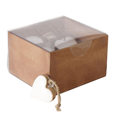 Boltze home ciondolo cuore inami legno di mango 5x5cm