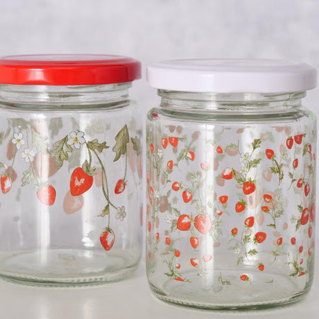Boltze barattolo per la casa 'emily' vetro fragola 240ml dia.7x9cm 2 assortiti