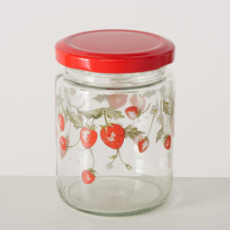 Boltze barattolo per la casa 'emily' vetro fragola 240ml dia.7x9cm 2 assortiti