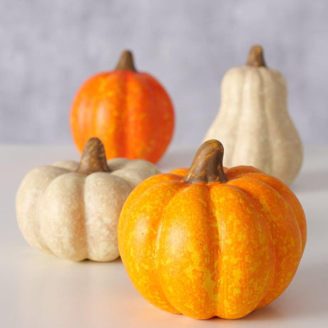 Boltze set di decorazioni per la casa zucca 4 pezzi. h6,5 cm