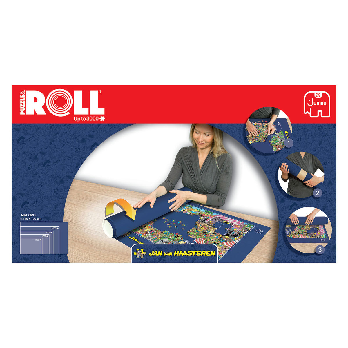 Tappetino e rotolo puzzle Jan van Haasteren, fino a 3000 pezzi