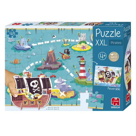 Goula puzzle per bambini diset xxl barca pirata 48 pezzi