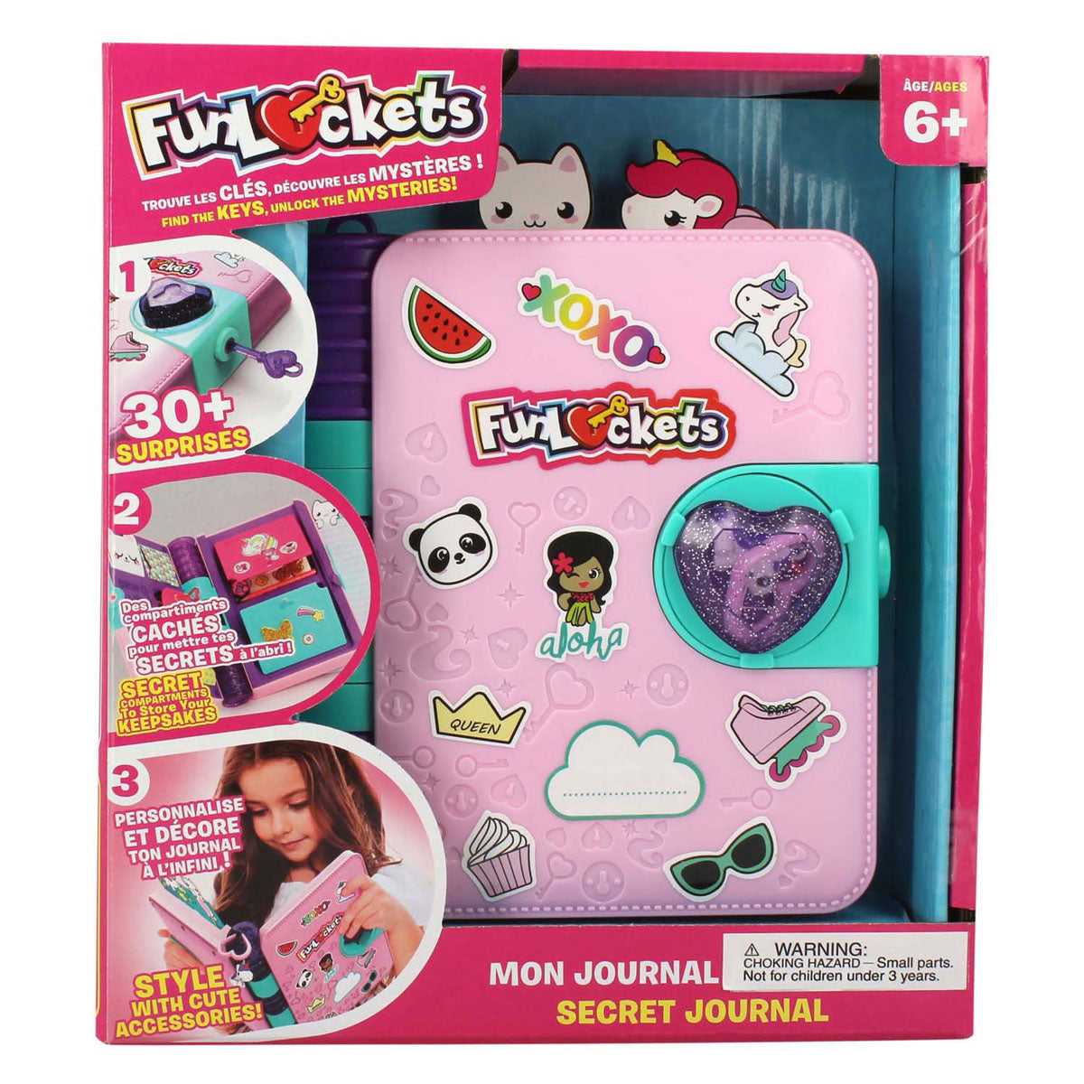 Funlockets jumbo - diario segreto - diario delle ragazze - da 6 anni
