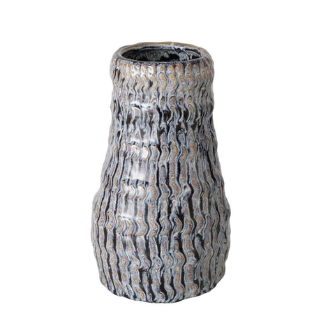 Boltze home vaso carpeto dia12x19.5cm porcellana smalto reattivo