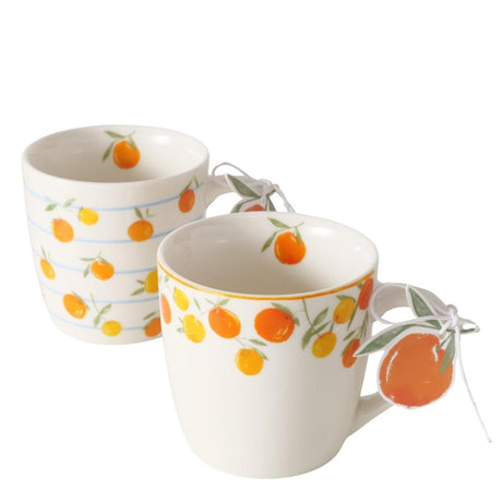 Boltze Home Mug arancione 250 ml in porcellana dia8x7,9 cm in 2 versioni