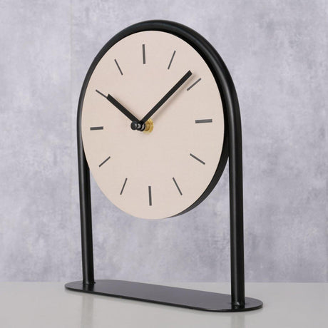 Boltze orologio da tavolo per la casa diabolo analogico beige 19x6x22 cm