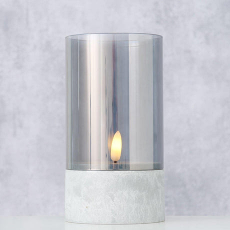 Boltze candela led livel con timer vetro metallo polipropilene ã˜8xh14.5cm