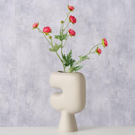 Boltze home vaso pasu 16x6x22,8 cm in ceramica beige