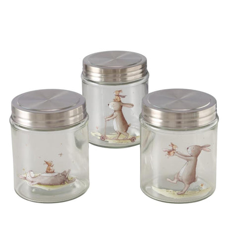 Boltze barattolo per la casa coniglietto 625 ml dia10x12cm coniglio di vetro