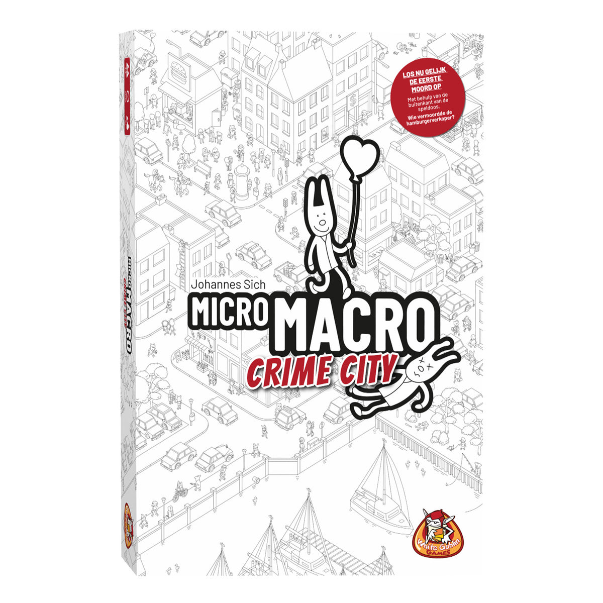 Giochi White Goblin micromacro: gioco da tavolo Crime City (olandese, 1 - 4 giocatori, 15 - 45 minuti, da 12 anni)