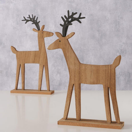 Boltze home figure cervo marono 20x5x30cm 2 assortiti