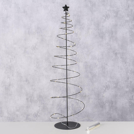 Boltze home Albero di Natale Saturno in metallo LED nero ø22xh81cm