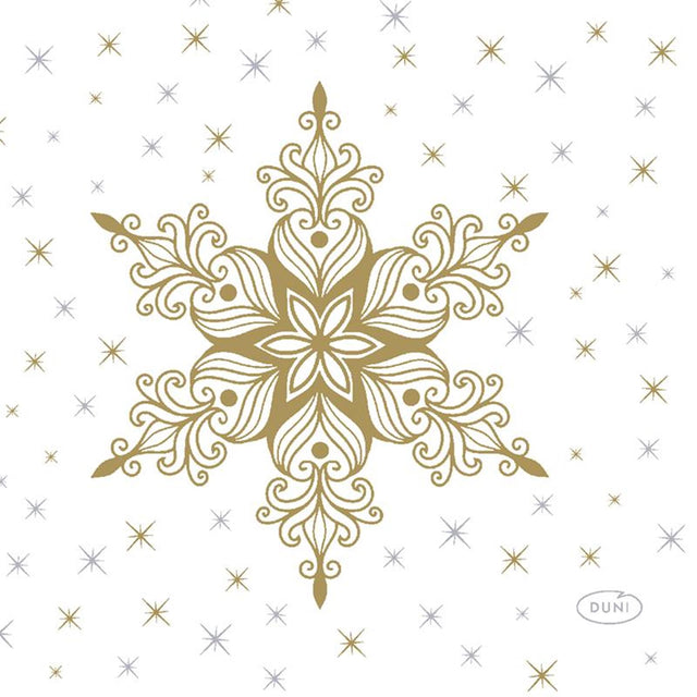 Tovaglioli Duni stelle neve bianco 24x24 cm