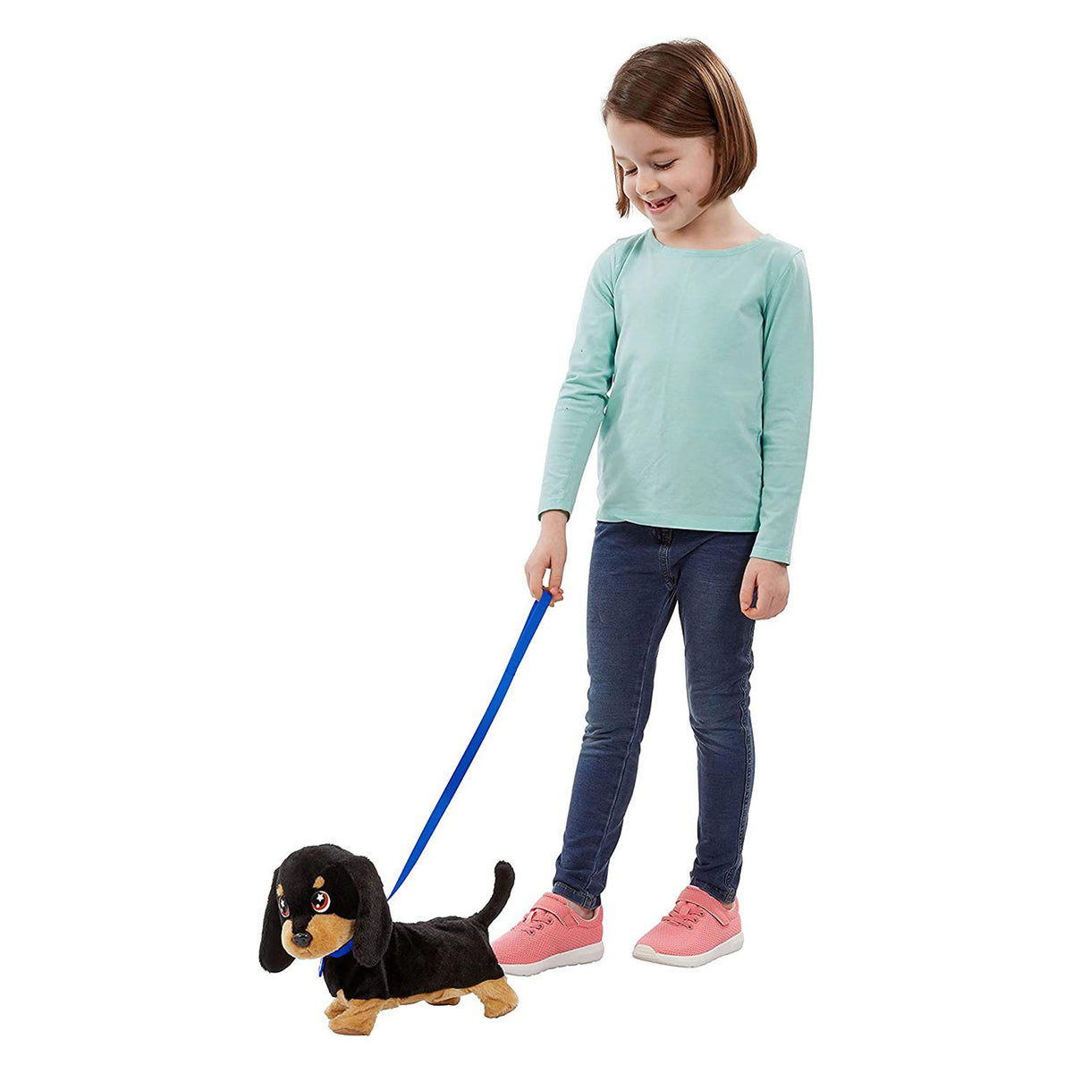 Goliath Animagic Waggles Cagnolino di peluche - Nero - Peluche interattivo - Cammina e comunica con i Waggles