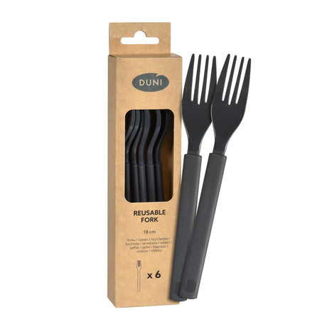 Forchetta Duni in plastica granito riutilizzabile 18cm scatola da 6 pezzi