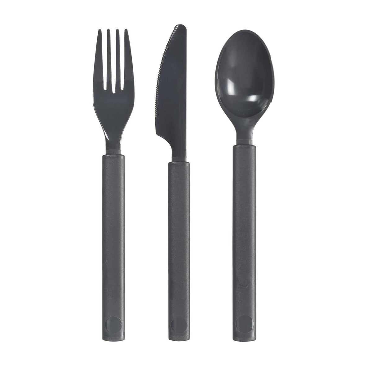 Set posate Duni in plastica 6 pezzi granito riutilizzabili (2x coltello, 2x forchetta, 2x cucchiaio)