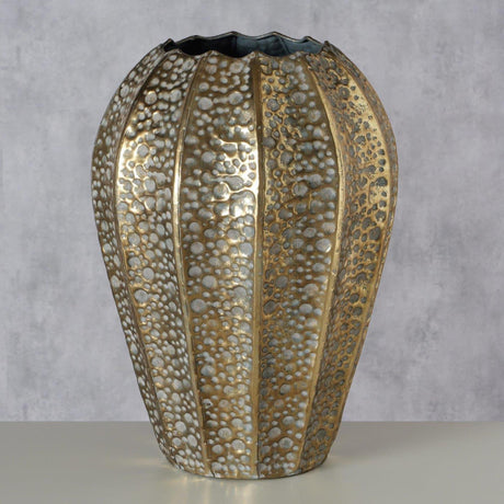 Boltze home decoratieve vaas gunna h41cm ijzer mat antiekgoud