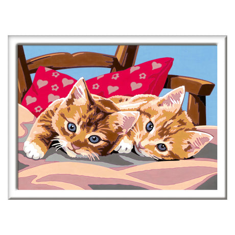 Ravensburger crea due teneri gatti: dipingi con i numeri per i bambini