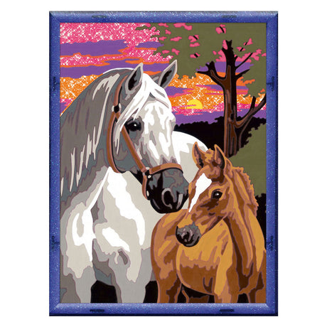 Ravensburger creart cavalli al tramonto - dipingi con i numeri per bambini