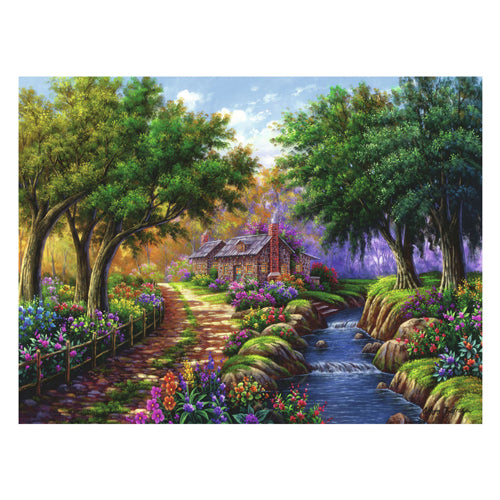 RAVENSBURGER JIGSAW Puzzle Cottage at the River, 1500st.