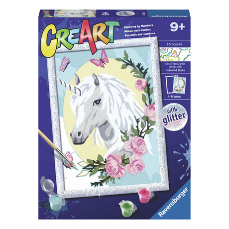 Ritratto di unicorno Ravensburger Creart: dipingi con i numeri per bambini