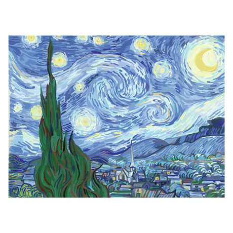 Ravensburger la notte stellata (van gogh) - pittura con i numeri per adulti