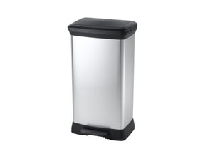 Curver decobin 50l rettangolare argento nero