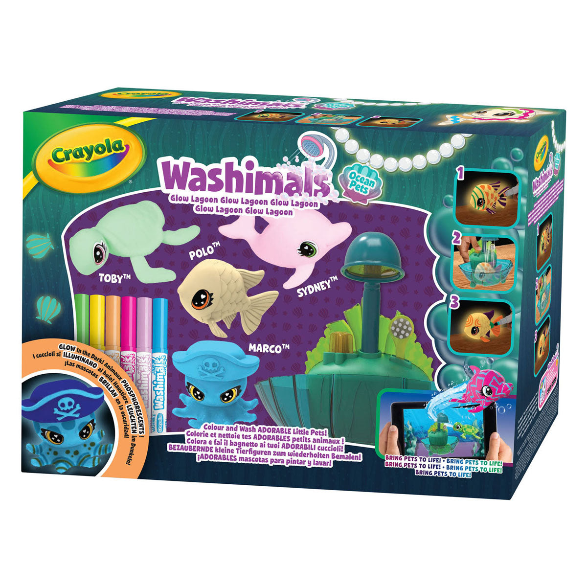 Set da gioco Goliath Games Crayola Washimals Ocean Glow Lagoon