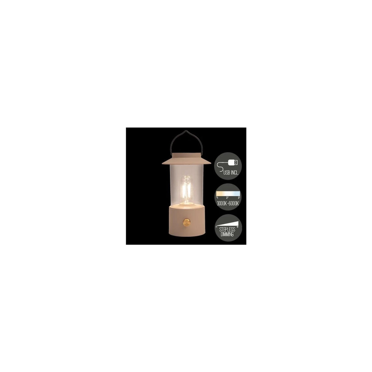 Lanterna LED sabbia 24x9 cm della collezione Anna su USB