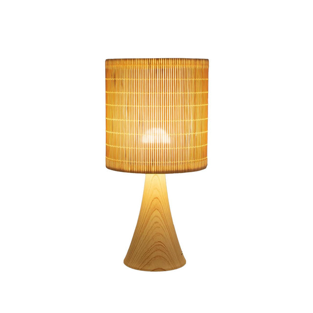Lampada da tavolo della collezione Anna, ricaricabile tramite USB, in bambù, bianco caldo, 24,5x12 cm