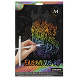 Set di disegni da grattare Moxy a4 arcobaleno argento oro