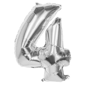 Boland numero palloncino numero '4' lamina argento 86 cm adatto per elio