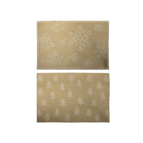 Tovaglietta Svenska living 30x45 cm oro con fiocco di neve o albero di Natale