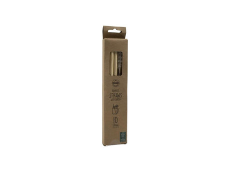 Utensili da cucina cannucce bambù 20 cm 10 pezzi in scatola con spazzola