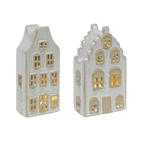 Svenska living led casa sul canale in pietra 8,5x4,6x15 cm o 6,8 cm x 4,3x15 cm 2 assortiti