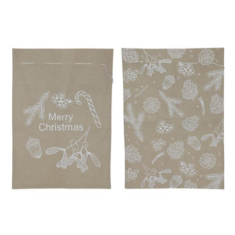 Svenska living sacchetto regalo natalizio effetto iuta stampa bianca 50x70 cm