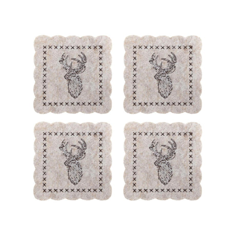 Svenska sottobicchiere vivente renna in feltro beige set di 4 pezzi 10 cm