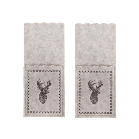 Svenska living borsa per posate renna in feltro beige set da 2 pezzi 23x10 cm