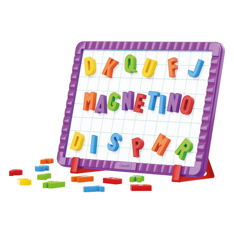 Lavagna magnetica Quercetti gioco educativo con lettere magnetiche multicolori.